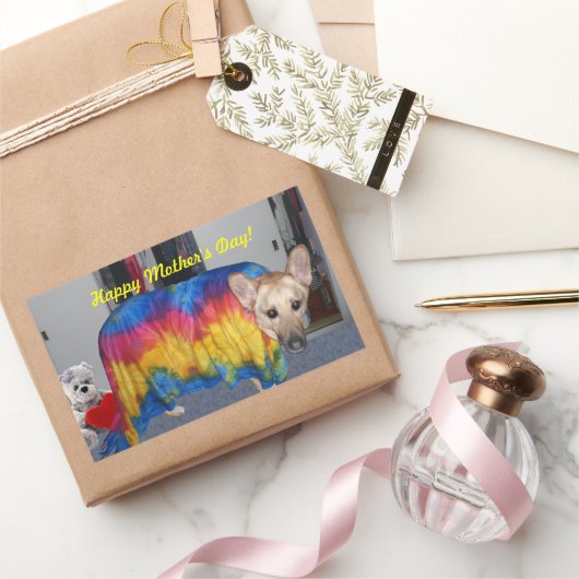 母の日モデリング服 長方形シール (ギフト)