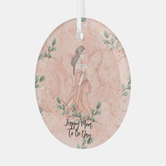 母の日モマモマモモモ ガラスオーナメント (正面左)