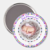 母の日モマ最高のイー常に赤ちゃん女の子の写真ギフト マグネット (正面/裏面)