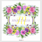 母の日モーザリング日曜日の水の色モノグラム シール (シート)