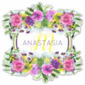 母の日モーザリング日曜日の水の色モノグラム シール (正面)