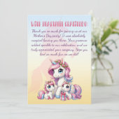 母の日ユニコーンをテーマにしたパーティー サンキューカード (スタンド正面)