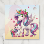 母の日ユニコーンをテーマにしたパーティー フェイバータグ (裏面)