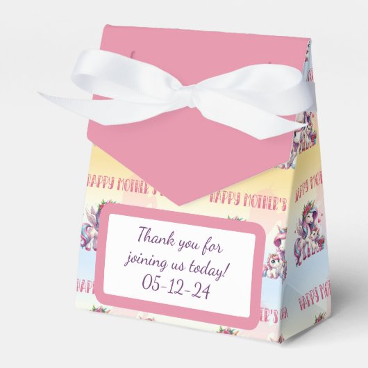 母の日ユニコーンをテーマにしたパーティー フェイバーボックス (正面サイド)