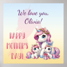 母の日ユニコーンをテーマにしたパーティー