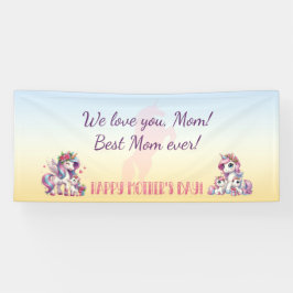 母の日ユニコーンをテーマにしたパーティー 横断幕