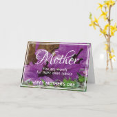 母の日ルビー以上の価値がある紫 カード (黄色い花)