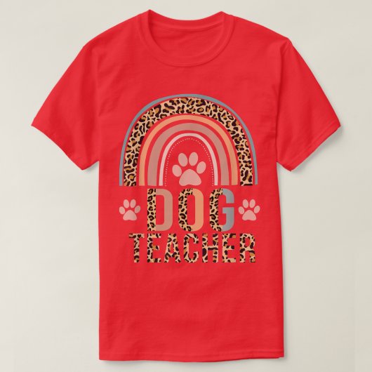 母の日レインボーレオパード犬の前犬の恋人テアック Tシャツ (デザイン正面)