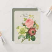 母の日レッドテピンクローズムカフォリアCC1113 カード (正面/裏面インサイチュ)