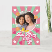 母の日レトロヴィンテージ70s星花写真 カード (正面)