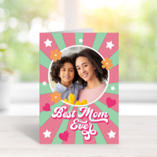 母の日レトロヴィンテージ70s星花写真 カード