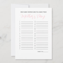 母の日ワードメーカーゲーム 招待状