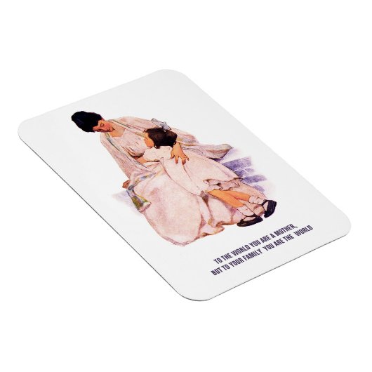 母の日ヴィンテージアートと引用文ギフト マグネット (右側)