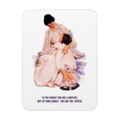母の日ヴィンテージアートと引用文ギフト マグネット (縦)