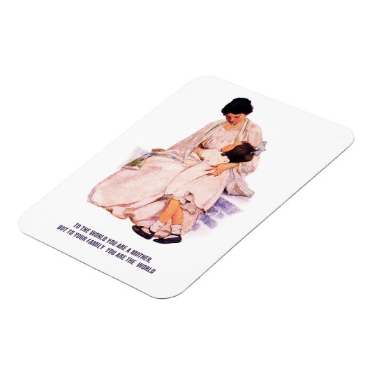 母の日ヴィンテージアートと引用文ギフト マグネット (左側)