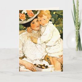 母の日ヴィンテージアートカスタムグリーティングカード カード