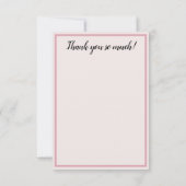 母の日ヴィンテージ動揺してピンク緑の花 サンキューカード (裏面)