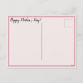 母の日ヴィンテージ動揺してピンク緑の花 シーズンポストカード (裏面)