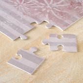 母の日ヴィンテージ動揺してピンク緑の花 ジグソーパズル (側面)