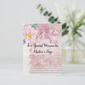 母の日ヴィンテージ動揺してピンク緑の花 ポストカード (スタンド正面)