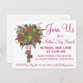 母の日先生鑑賞ブランチ花 インビテーションポストカード (正面/裏面)