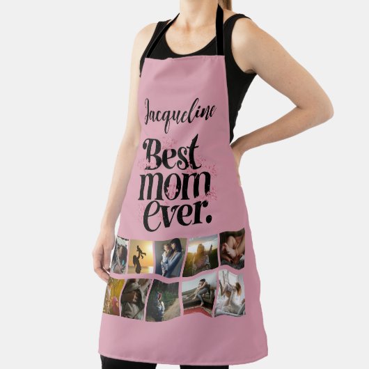 母の日写真コラージュ最高のママエバー エプロン (インサイチュ)