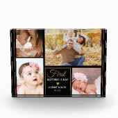 母の日初の黒と金ゴールド4の写真コラージュ  フォトブロック (正面)