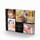 母の日初の黒と金ゴールド4の写真コラージュ  フォトブロック (右)