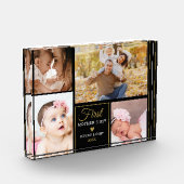 母の日初の黒と金ゴールド4の写真コラージュ  フォトブロック (左)