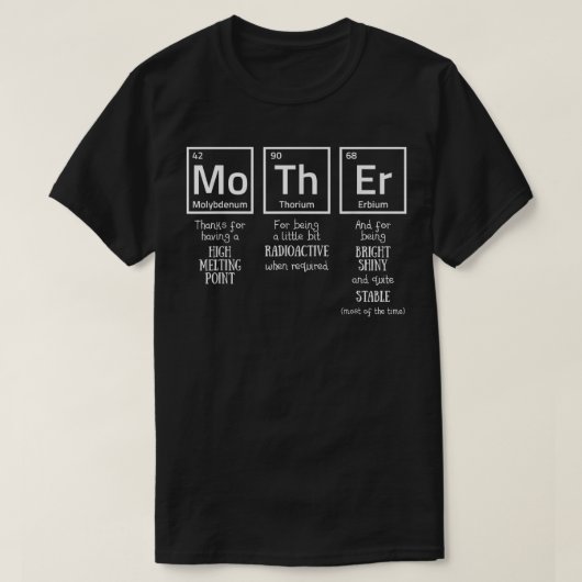 母の日化学者母のおもしろい日  Tシャツ (デザイン正面)