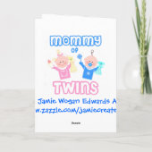 母の日双子の母グリーティングカード カード (裏面)