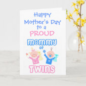 母の日双子の母グリーティングカード カード (黄色い花)