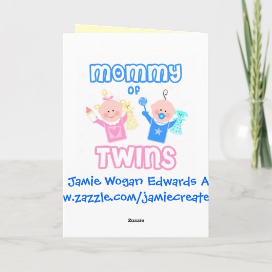 『母の日双子の母親』 カード (裏面)