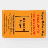 母の日売りビジネスオレンジカラー2.5' x 4' 横断幕 (横)