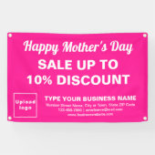 母の日売りピンクの四角形4' x 2.5'バナー 横断幕 (横)