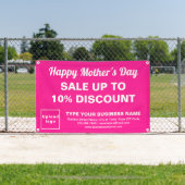 母の日売りピンクの四角形4' x 2.5'バナー 横断幕 (インサイチュ)