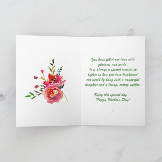 母の日娘のエレガントフローラ カード (内部)