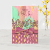 母の日娘水彩花弓 カード (黄色い花)