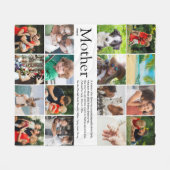 母の日定義名言家族写真コラージュ フリースブランケット (正面(横))