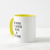 母の日引用文母の娘イエロー白黒 マグカップ (正面左)