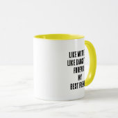 母の日引用文母の娘イエロー白黒 マグカップ (正面右)