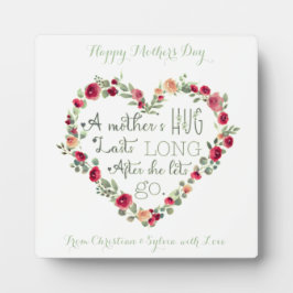 母の日引用文水彩花ハートヴィンテージ フォトプラーク