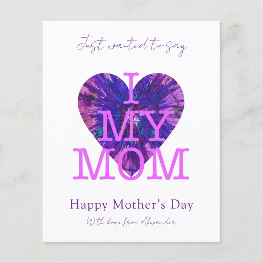 母の日引用文私は私の母の水の色のハートを愛する (正面)