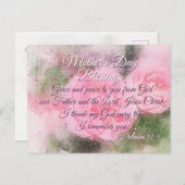 母の日恵みフィリップ1:2-3ピンクローズ ポストカード (正面/裏面)