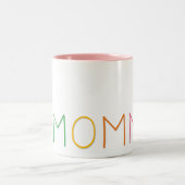 母の日愛お母さんの赤いハートのカラフルの文字 ツートーンマグカップ (中央)