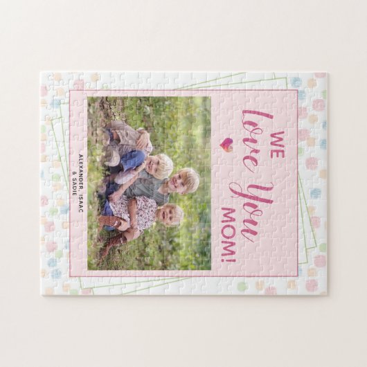 母の日愛する母の写真 ジグソーパズル (横)