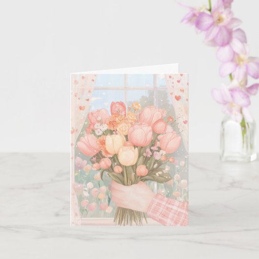 母の日折りたたみグリーティングカード カード (蘭)