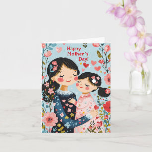 母の日折りグリーティングカード カード