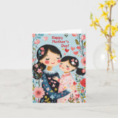 母の日折り紙グリーティングカード カード (黄色い花)