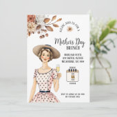 母の日招待状 – ブラウンハット付きレディ 招待状 (スタンド正面)